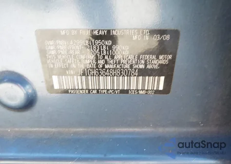 2008 Subaru Impreza Outback Sport from USA, damaged, VIN JF1GH63648H830784